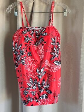 Holipick Coral Floral Tankini Top New With Tags Size L